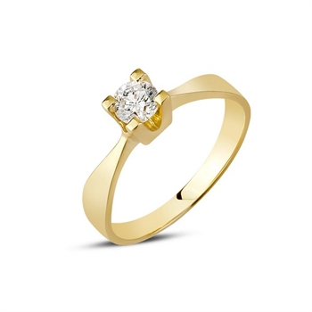Diamantring in 14 kt. Gold mit 0,10 ct Brillant